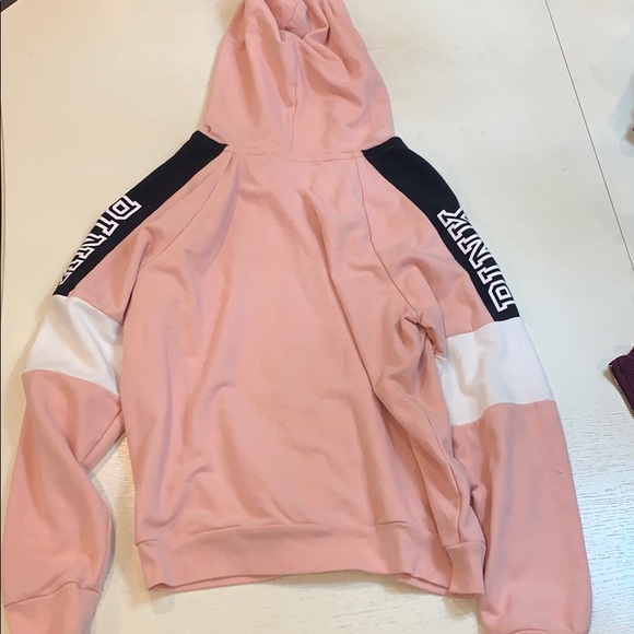 💋PINK brand zip up hoodie. Size M. Light Pink - Picture 4 of 4